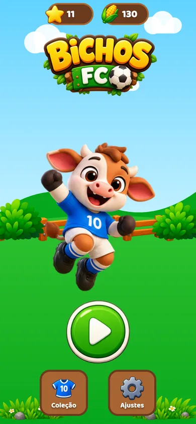 Tela inicial com o Bito e o botão Jogar